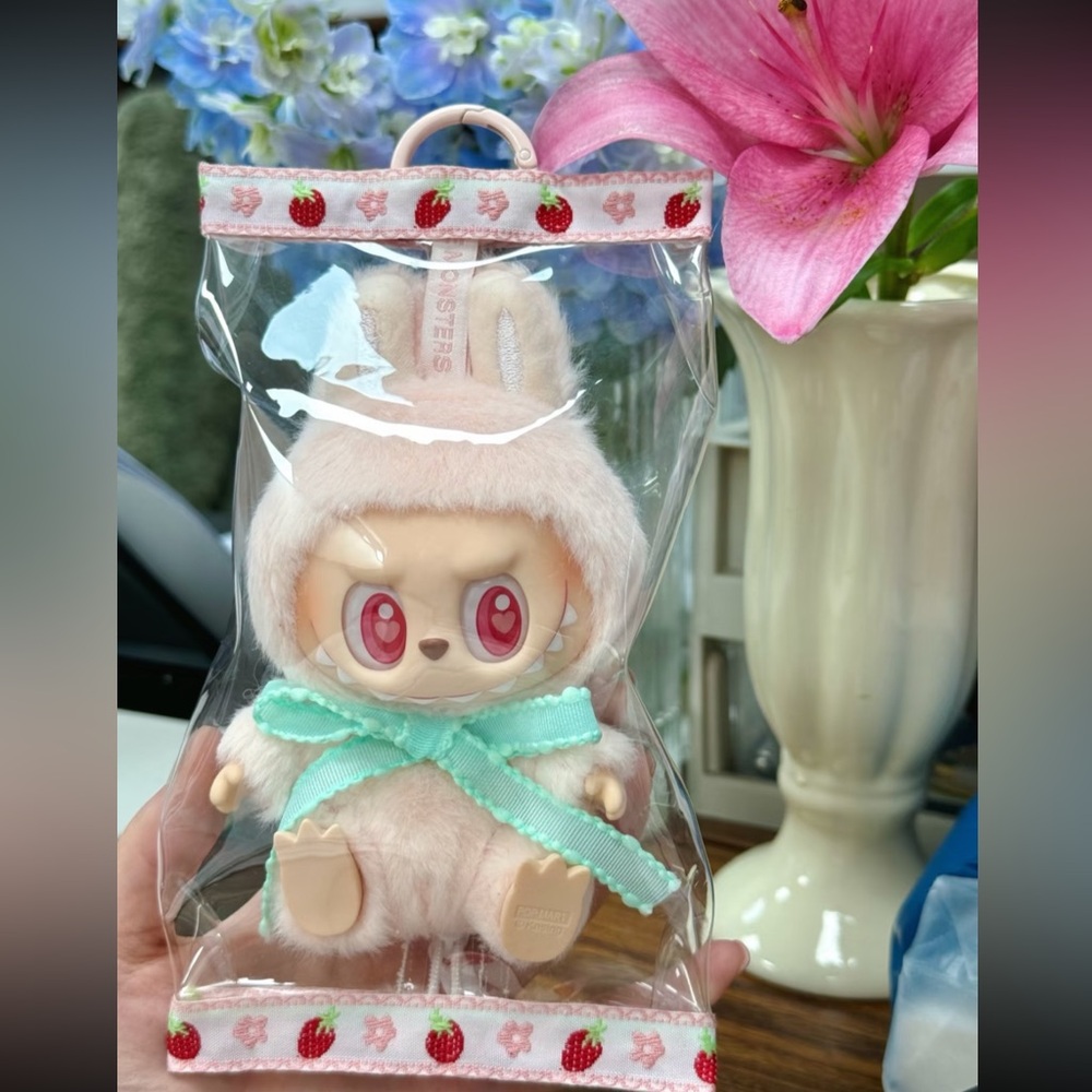 Labubu accessory set - transparent bag + face shield + bow tie